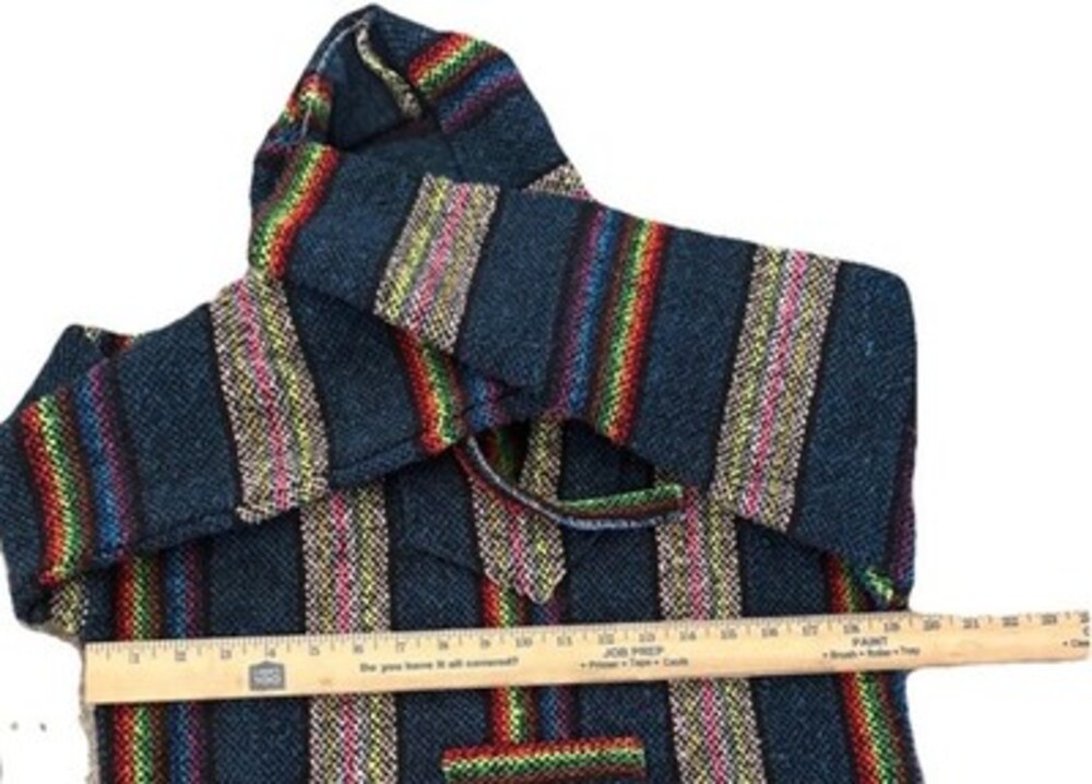 Baja poncho pullover size Small front pocket, hooded - Picture 3 of 5